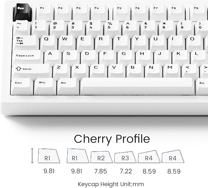 MONSGEEK M1 V5 Aluminum Mechanical Keyboard 75% Quick Release Gaming Keyboard Blcak on White with Knob 8000 mAh RGB Hot-swappable Pre-lubed Cilantro Switch