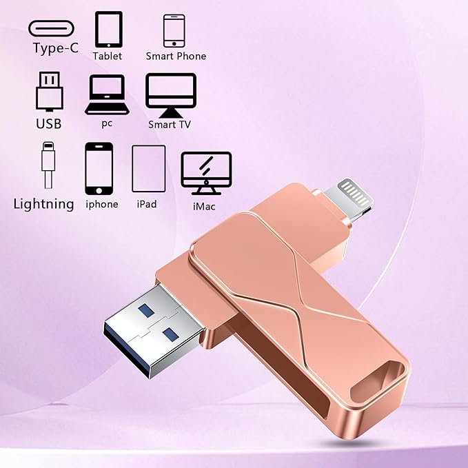256GB USB Flash Drive High-Speed Thumb Drive- Portable Jump Drive for Data Storage, Backup, and File Transfer for PC Laptop Desktop (Rose, 256)
