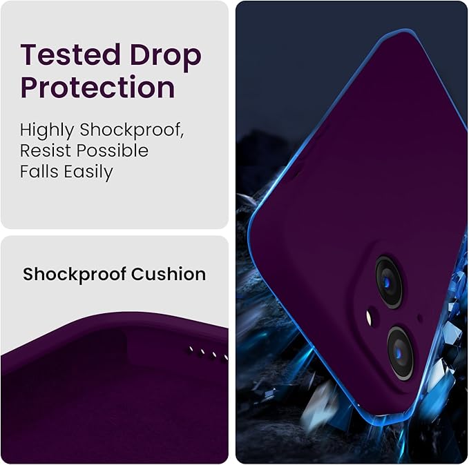 FireNova Designed for iPhone 14 Case, Silicone Upgraded [Camera Protection] Phone Case, Soft Anti-Scratch Microfiber Lining Inside, 6.1 inch, Wine Red