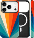 Magnetic for iPhone 17 Pro Case Cute Stripes Phone Case, Shockproof Slim TPU and Hard PC Protective Phone Cover Compatible with MagSafe Designed for Women Girls,Retro Diffuse