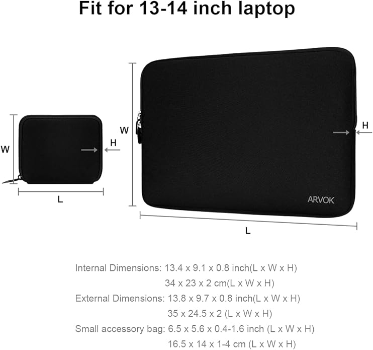 ARVOK Laptop Sleeve Water Resistant Computer Case Carrying Bag/Pouch Cover for MacBook/HP/Dell/Lenovo/Asus/Acer/Samsung