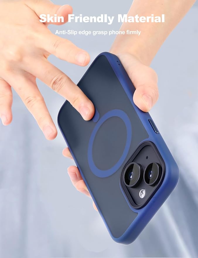 Tigowos for iPhone 15 Magnetic case Fits MagSafe 15FT Drop Resistant Anti-Yellowing Heavy Duty Shockproof Back Cover Fits iPhone 15 Phone Cases 6.1"，Blue