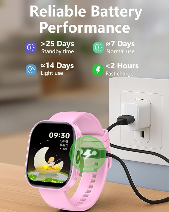 MorePro Smart Watch for Kids No App No Phone Required, Fitness Tracker Watch for Kids with Heart Rate, Blood Oxygen, Sleep Monitor, Pedometer, Puzzle Games, Music, Audio Stories for Boys Girls 4-12