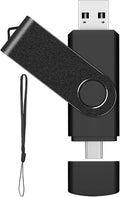 AreTop 128GB USB C Thumb Drive Dual USB 3.0 Flash Drive 128GB USB Drive Swivel Design 2-in-1 Portable Type-C Memory Stick for Android Smartphone, Computers, MacBook, Tablets, PC, 1 Pack, Black