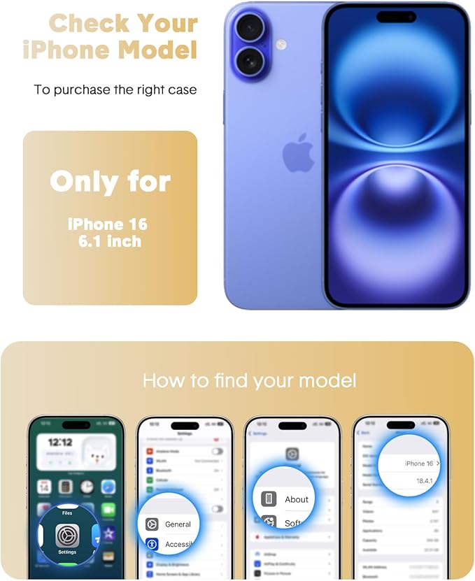 for iPhone 16 Case,Compatible with MagSafe,Magnetic Slim Cover,Anti-Yellowing & Shockproof,Full Camera Protection,Includes Screen & Lens Protectors,Clear Protective Case