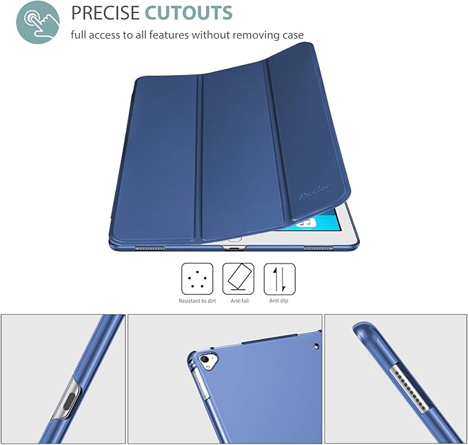 ProCase Smart Case for iPad Pro 12.9 Inch 1st and 2nd Generation (2015 and 2017 Model), Stand Cover Support Auto Sleep/Wake -DarkBlue