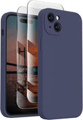 FireNova Designed for iPhone 15 Case, Silicone Upgraded [Camera Protection] Phone Case, Soft Anti-Scratch Microfiber Lining Inside, 6.1 inch, Navy Blue