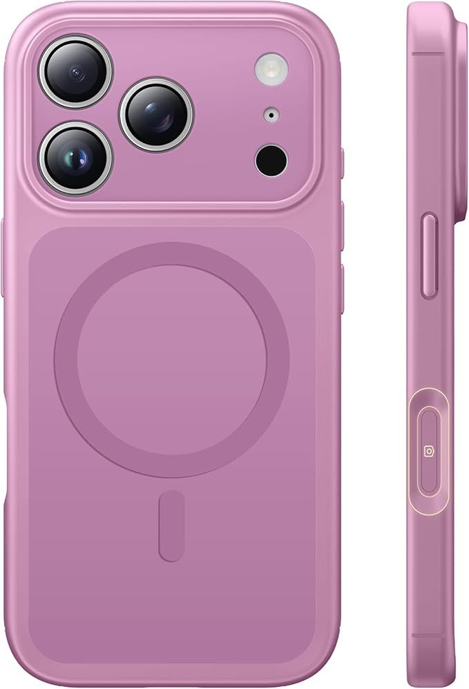 TAURI for iPhone 17 Pro Case, Compatible with MagSafe, (Full Camera Protection) Camera Control Cover Solid-Color Matte Magnetic Phone Case for 17 Pro 6.3", Lilac Purple