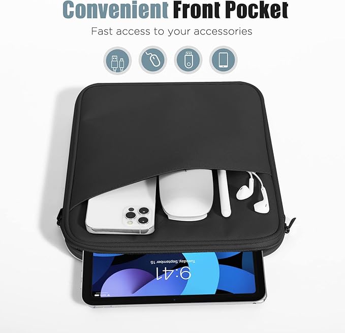 TiMOVO 8-9 Inch Tablet Sleeve Case for All-New iPad mini 7 (A17 Pro, 2024), iPad mini 6 (8.3-Inch, 2021), iPad mini 5/4/3/2/1, Portable Protective Pouch Bag for iPad mini, Black