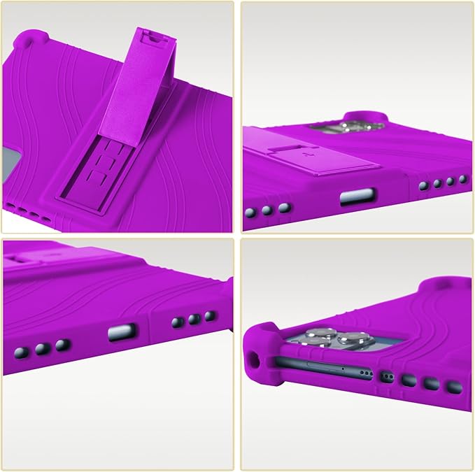 ATOOZ for ROWT 10.1 inch Tablet Case,Soft Silicone Case for ROWT A10/SVITOO Tab 10/Aiprotablet C20e/ZONKO D115/MB1001 10.1 inch Tablet with Stand (Purple)