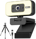 4K Webcam for Loptop, Web Camera with Light, AI PDAF AutoFocus, Zoom, Noise Canceling Microphone for PC Mac Streaming