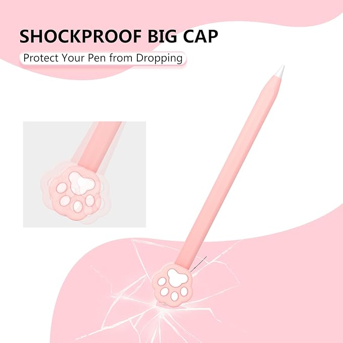 Silicone Case Compatible with Apple Pencil 2nd Generation, Pro - Cute Protective Cover Compatible with Apple Pen 2, Pencil Sleeve for ipad Pencil 2nd Gen, Shockproof Skin Accessories for iPad Pen Pink