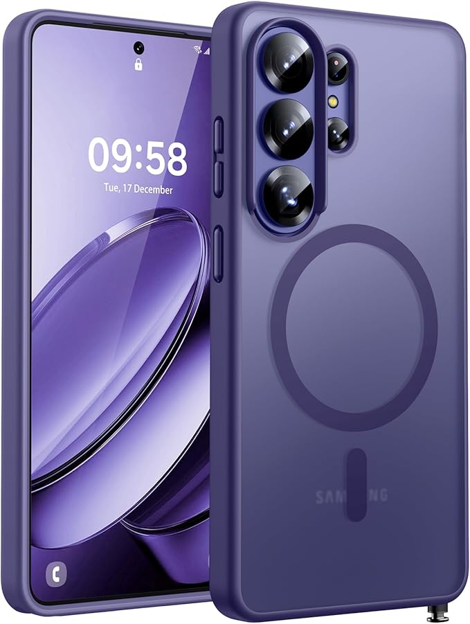 TOCOL for Samsung Galaxy S26 Ultra Case, Built-in Magnetic Ring, Drop Protection, Slim Translucent Matte Phone Case for Galaxy S26 Ultra 6.9 inch (Midnight Purple)