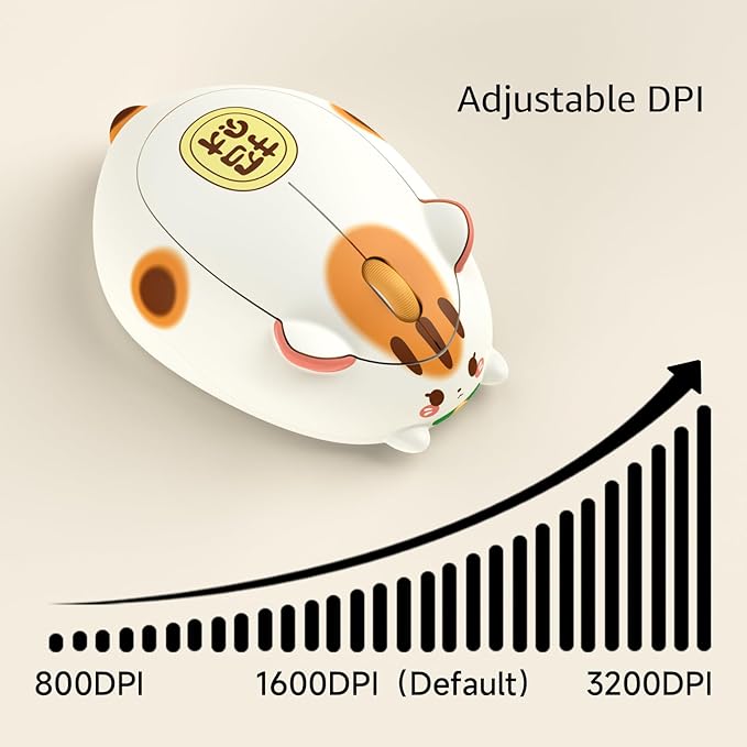 Akko Cat Theme Wireless Gaming Mouse Fortune Cat, Tri-Mode Mouse BT3.0/BT5.0/2.4G, Cute Optical Cordless Cartoon Mice for Computer/Laptop/Desktop/PC, Compatible with Mac/Win