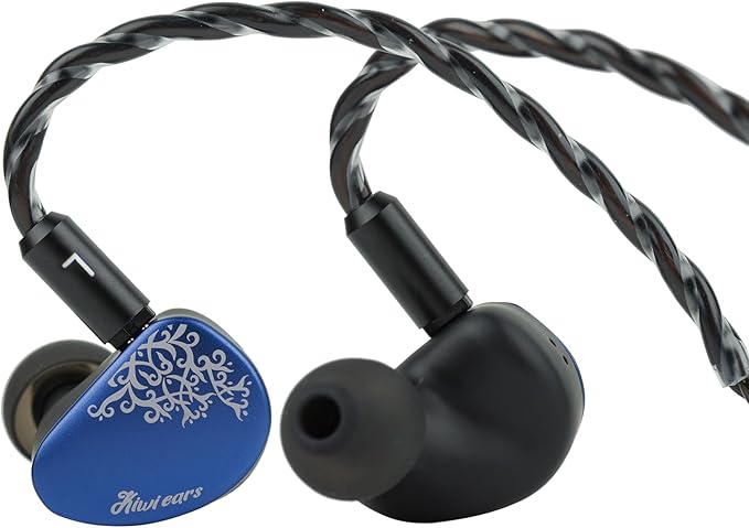 Linsoul Kiwi Ears Cadenza II 10mm Titanium Driver in Ear Monitor, HiFi Wired IEM Earphones with KARS 2.0, Precise Tonal Balance, CNC Aluminum Faceplate for Musicians Audiophiles Gaming (Blue)