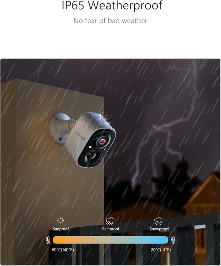 2K Wireless Security Cameras - Outdoor WiFi Security Cameras Color Night Vision, AI/PIR Detection, 2-Way Talk, Cloud/SD, Weatherproof, Battery Powered Outdoor Cameras (White-2)