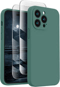 FireNova Designed for iPhone 14 Pro Case, Silicone Upgraded [Camera Protection] Phone Case, Soft Anti-Scratch Microfiber Lining Inside, 6.1 inch, Midnight Green