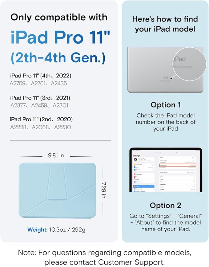 MOFT Dynamic Folio Tablet Stand for Desk Compatible with iPad Pro 11" (4th 2022 | 3rd 2021 | 2nd 2020), Slim Magnetic Tablet Holder Case with 20+ Viewing Angles, Soothing Mist x Misty Cove
