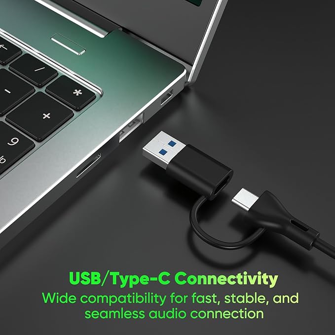 INGA Computer Speakers with Detachable Mic, Plug-and-Play USB Soundbar with Dynamic Lighting, Game/Music Modes, Compatible with PC, Laptop, PS5, Mac