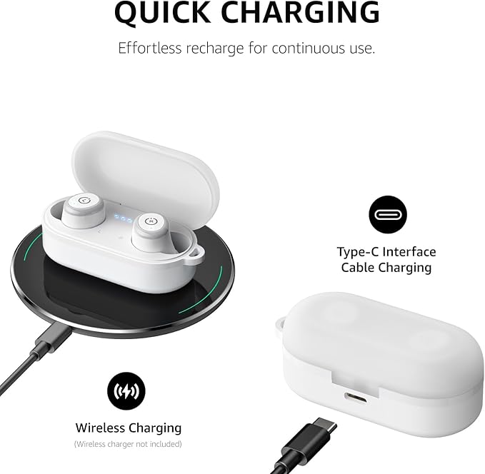 TOZO T10 Wireless Earbuds Bluetooth 5.3 Headphones, App Customize EQ, Ergonomic Design, 55H Playtime, Wireless Charging Case, IPX8 Waterproof Sound in-Ear Headset, New Version