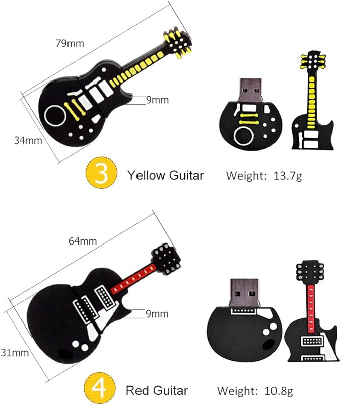5 x 32GB Musical Instruments USB Flash Drive Computer Memory Stick USB 2.0 Pendrive for Students