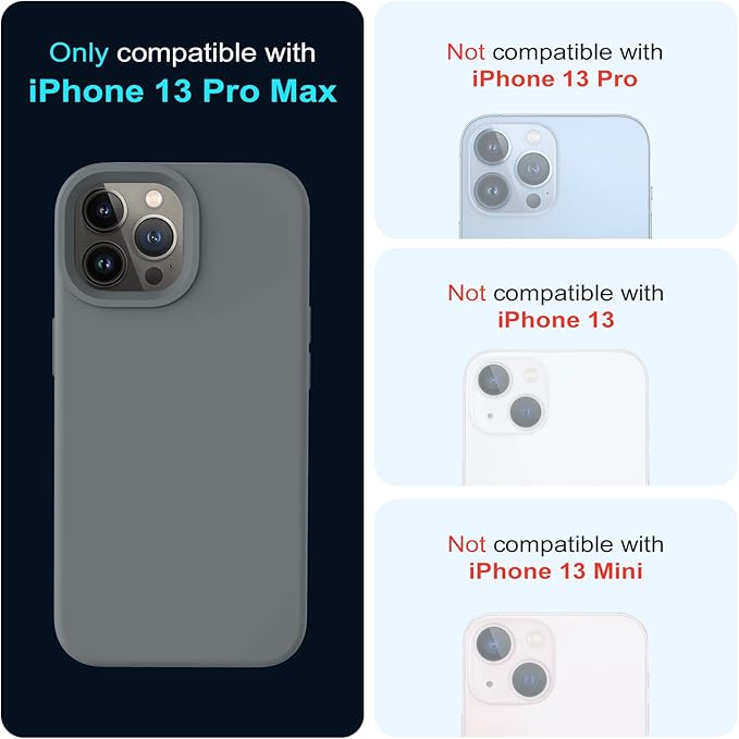 OTOFLY Designed for iPhone 13 Pro Max Case, Silicone Shockproof Slim Thin Phone Case for iPhone 13 Pro Max 6.7 inch (Space Gray)