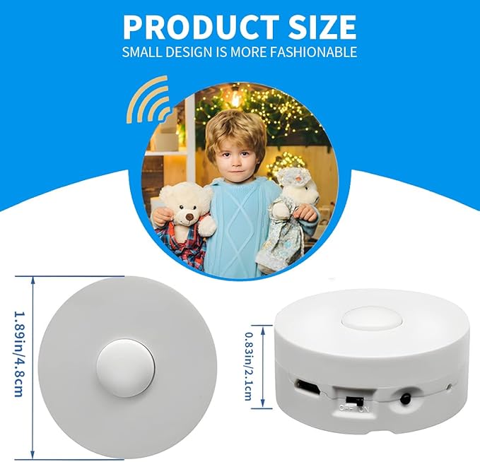 16 Minutes Voice Recorder, Record Custom Message for Crafts, Stuffed Bear, Baby Doll, and Pillow (2Pack + White)