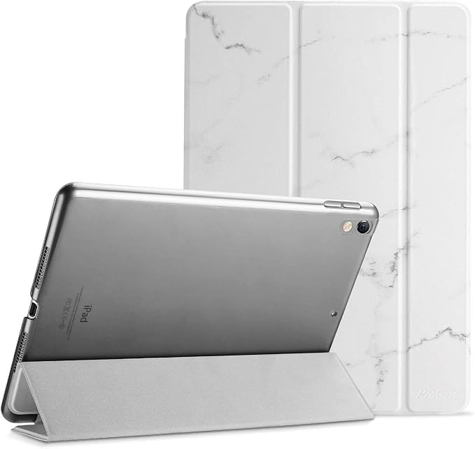 ProCase Smart Case for 10.5” iPad Air 3rd Generation 2019 / iPad Pro 2017, Slim Stand Cover with Translucent Frosted Back for iPad Air 3 -Whitemarble