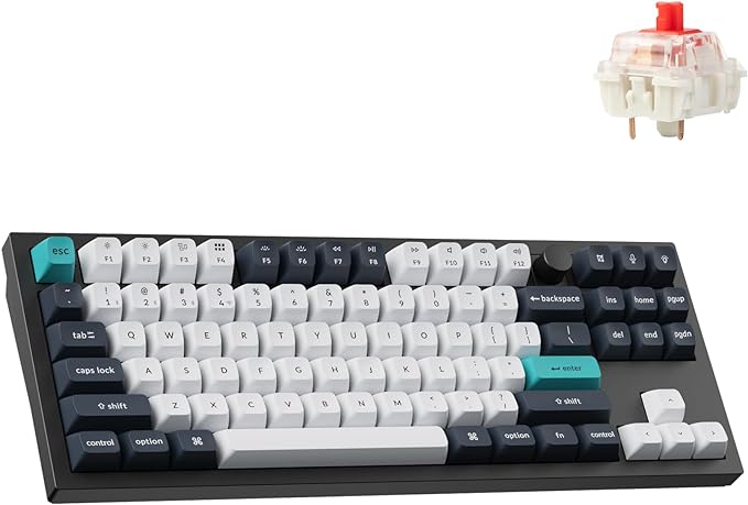 Keychron Q3 Max Wireless Custom Mechanical Keyboard, Full Aluminum 2.4 GHz Bluetooth QMK TKL Layout RGB with Hot-swappable Gateron Red Switch Compatible with Mac Windows Linux