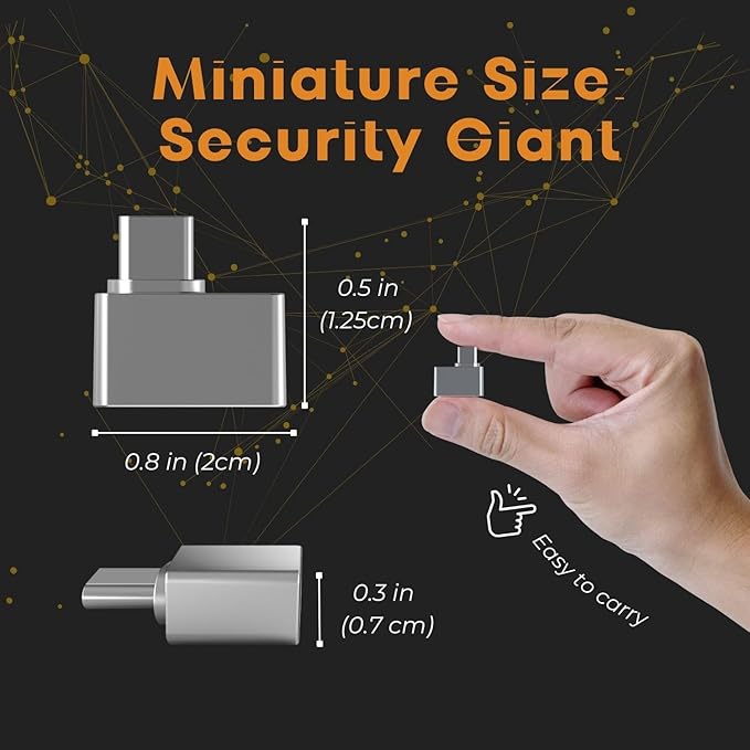 TNP Nano USB C Fingerprint Reader for Windows 10/11 Hello - USB Type C Security Key Biometric Scanner Sensor Dongle Module for Instant Access, Password-Free Login, Sign-in, Lock, Unlock PC & Laptops