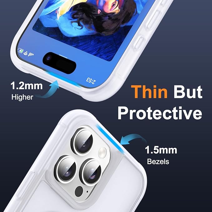 SKYLMW Compatible with iPhone 16 Pro Max Case with Invisible Magnetic O-Ring Stand Military-Grade Phone Case for iPhone 16 ProMax 6.9" [Compatible with Mag-Safe][Great Grip Feeling],Translucent