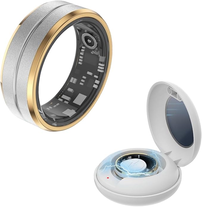 Smart Ring for Men Fitness Tracker Health Ring for Women, Heart Rate & Blood Oxygen Monitor & Sleep Monitoring, Remote Selfie Control Ring, Waterproof Smart Rings (Size 10)