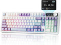 MechLands AJAZZ AK980 V2 Mechanical Gaming Keyboard with Display Screen, 10000mAh Battery, 98% Wireless Keyboard with BT/USB-C/2.4GHz, Hot Swappable, Linear Switch, Knob, RGB for Win/Mac (White)
