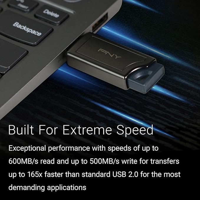 PNY 512GB PRO Elite V2 USB 3.2 Gen 2 Flash Drive – 600MB/s