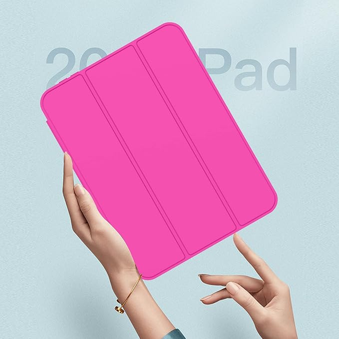 iMieet iPad mini 7 Case 2024 (A17 Pro), iPad mini 6 Case (8.3-Inch,2021 Model), iPad mini 7th/6th Generation Case with Pencil Holder, Trifold Stand Smart Case with Soft TPU Back,Rose Red