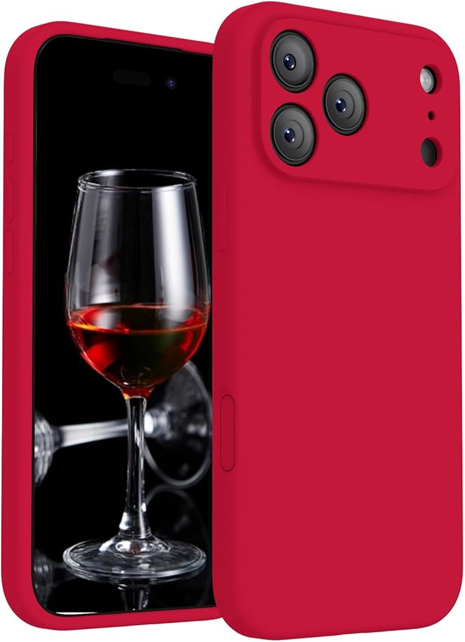 FireNova Magnetic for iPhone 17 Pro Case, Compatible with MagSafe, [Integrated Silicone Camera Control Button] [Camera Protection] Anti-Scratch Microfiber Lining Phone Case, 6.3", Deep Red
