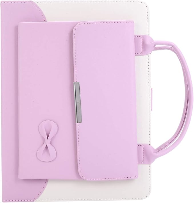 Handbag Case for iPad Pro 13" (M5/M4) 2025/2024, Air 13" M2 M3, iPad Pro 12.9-inch 2018-2022, Techcircle Cute Bowknot Pocket Wallet Design Folio Stand PU Leather Carrying Case, Auto Sleep/Wake, Pink