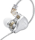 KZ ZAS 7BA+1DD in Ear Earphone 8 Unit Hybrid Technology Flagship Wired Earbuds Monitor Headphones 8Core Cable Music Sport Earphone (with Mic, White)