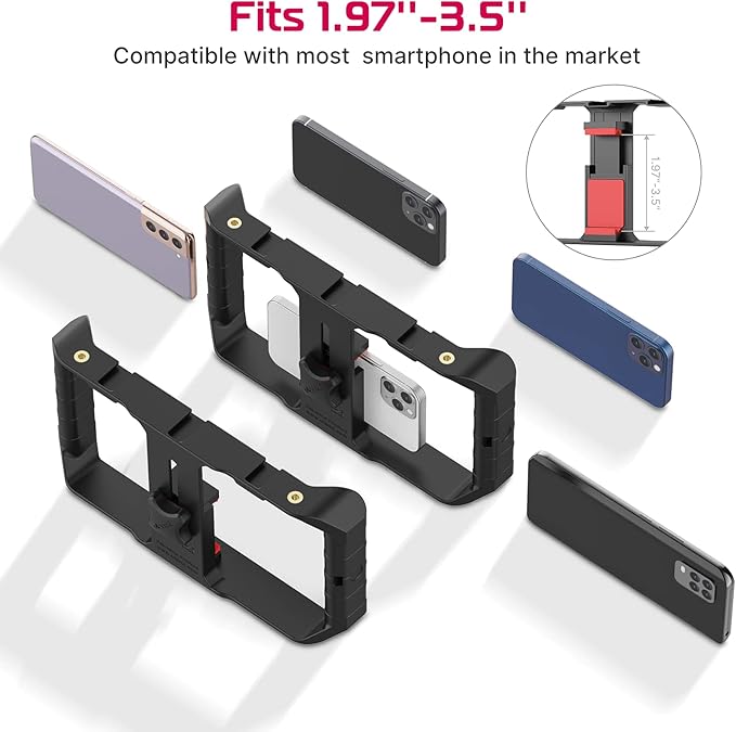 ULANZI U Rig Pro Smartphone Video Rig, Filmmaking Vlogging Case, Phone Video Stabilizer Grip Tripod Mount for Videomaker Film-Maker Video-grapher with Cold Shoe Mount for iPhone Samsung and More
