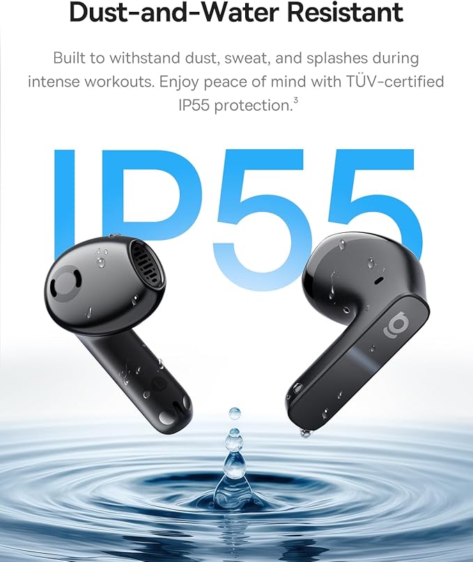 Baseus BS1 NC Semi-in-Ear Noise Cancelling Earbuds with Adaptive Hybrid ANC, No Ear Pressure, Hi-Res Audio (LDAC), 40H Playtime, 4g Ultra-Lightweight Fit, 6-Mic AI Clear Call