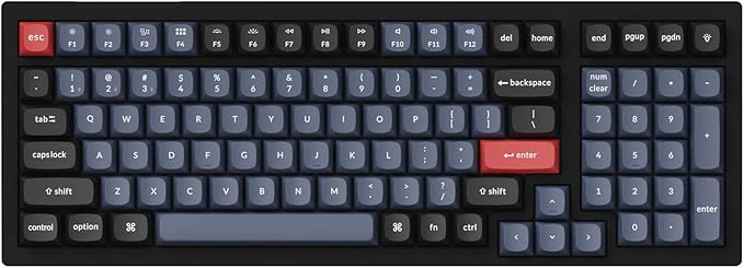 Keychron K4 Pro Custom Wireless Mechanical Keyboard, 100 Keys Hot-swappable QMK/VIA Programmable Macro with K Pro Silent Red Switch RGB Backlit Compatible with Mac Windows Linux - Black