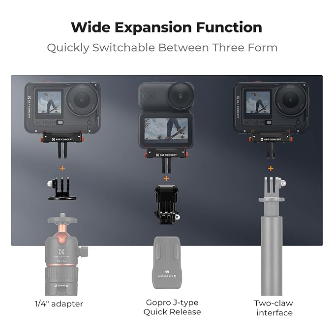 K&F CONCEPT 1 Pack Magnetic Adapter Mount for DJI Osmo Nano/Osmo Action 6, Quick Release Extension Base Bracket for Tripod,Selfie Stick, Magic Arm, Action Camera Vlogging Accessories