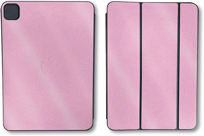 Glossy Glitter Skin Compatible with Apple Smart Folio for iPad Pro 11-inch (M4) 2024 - Solid Pink - Premium 3M Vinyl Protective Wrap Decal Cover - Easy to Apply | Crafted in The USA by MightySkins