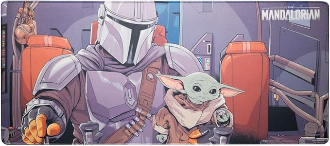 Grupo Erik XXL Mouse Pad - The Mandalorian Star Wars Gifts | Gaming Desk Mat 31.5 x 13.8 inches, Non-Slip Rubber Keyboard & Mouse Mat Large | Grogu Gifts Baby Yoda