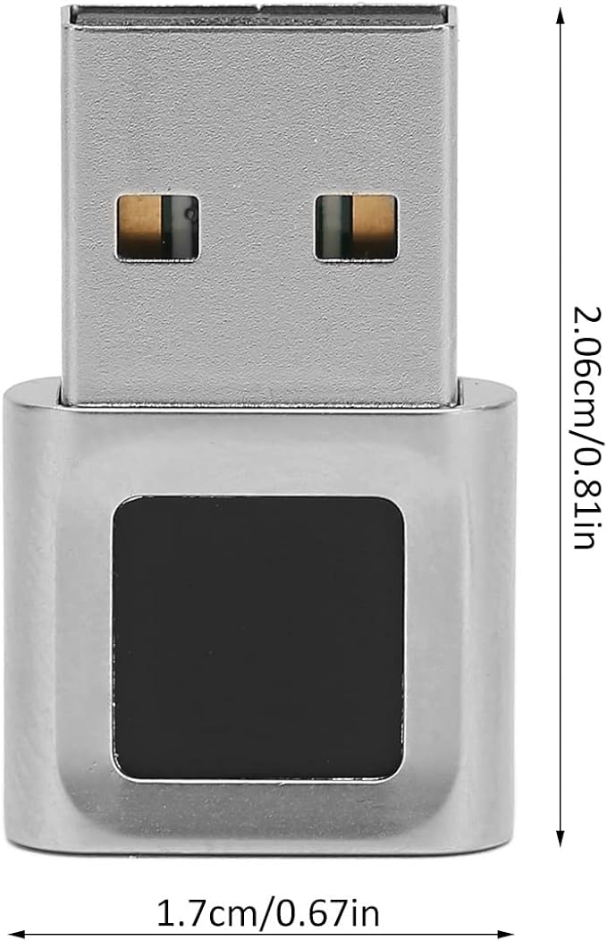 USB Fingerprint Reader for Hello, Portable Security Key Biometric Fingerprint Scanner 0.5 Seconds 360 Degree Detection, for 10/11 32/64 Bits