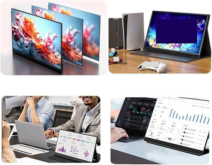Gaming Portable-Monitor-for-Laptop - 15.6'' 4K Fhd IPS Display USB-C Hdmi with Speakers External Monitor with Speakers