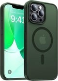 Magnetic for iPhone 12 Pro Max Case, [Compatible with MagSafe][Military-Grade Drop Protection][Anti-Yellowing] Shockproof Translucent Matte Cover for iPhone 12 Pro Max Phone Case,Forest Green