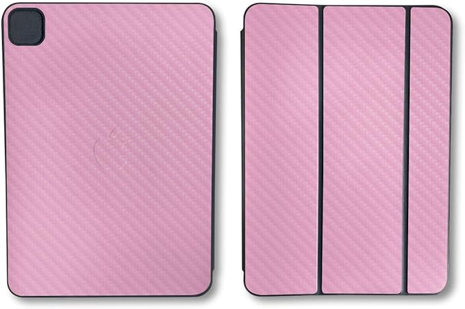 Carbon Fiber Skin Compatible with Apple Smart Folio for iPad Pro 11-inch (M4/M5) 2025 - Solid Pink - Premium 3M Vinyl Protective Wrap Decal Cover | Crafted in The USA by MightySkins