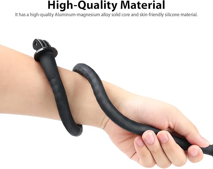 HSU Camera Flexible Mount Clamp Stick Pole for Insta360 GoPro, Neck Holder Selfie Stick Extension Pole, Camera Tripod Stand for GoPro Hero 13 12 11 10 9, Insta360 X5 X4 X3, DJI Action Camera