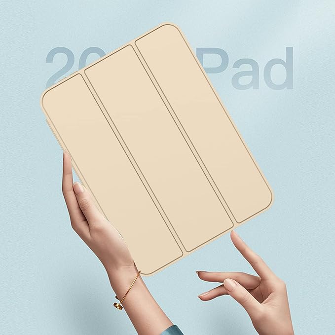 iMieet iPad Mini 7 Case 2024 (A17 Pro), iPad Mini 6 Case (8.3-Inch,2021 Model), iPad Mini 7th/6th Generation Case with Pencil Holder, Trifold Stand Smart Case with Soft TPU Back,Champagne Gold